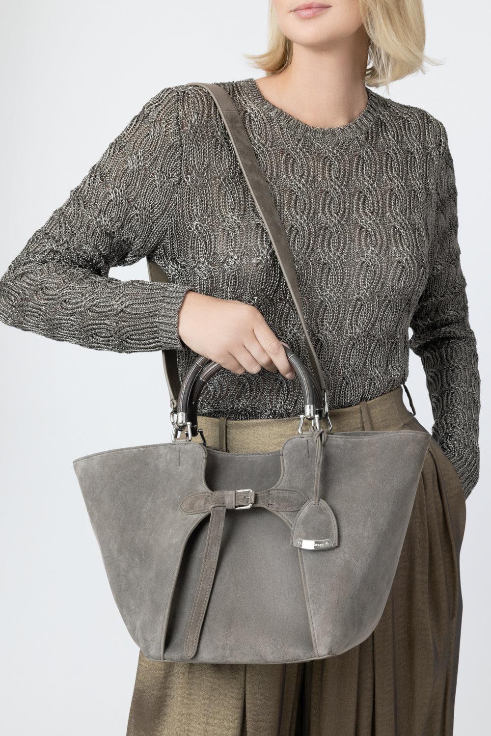 The Ralph Calf-Suede Tote-BROWN-HANDBAGTOTES-RALPH LAUREN