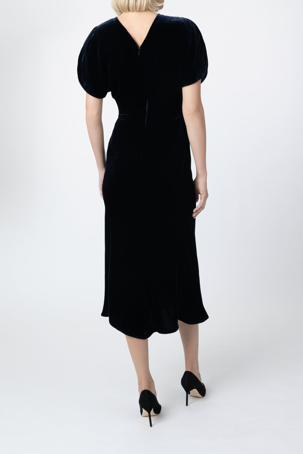 Bela Midi Dress-BLUE-2-CLOTHINGDRESSCASUAL-VICTORIA BECKHAM
