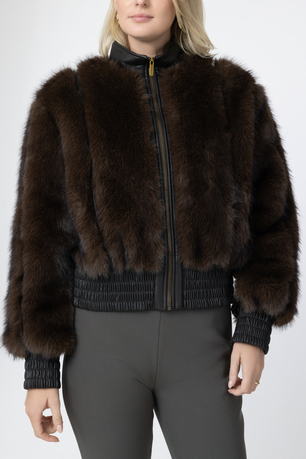 Valiant Faux Fur Jacket-BROWN-1-CLOTHINGJACKETEVENING-ZIMMERMANN
