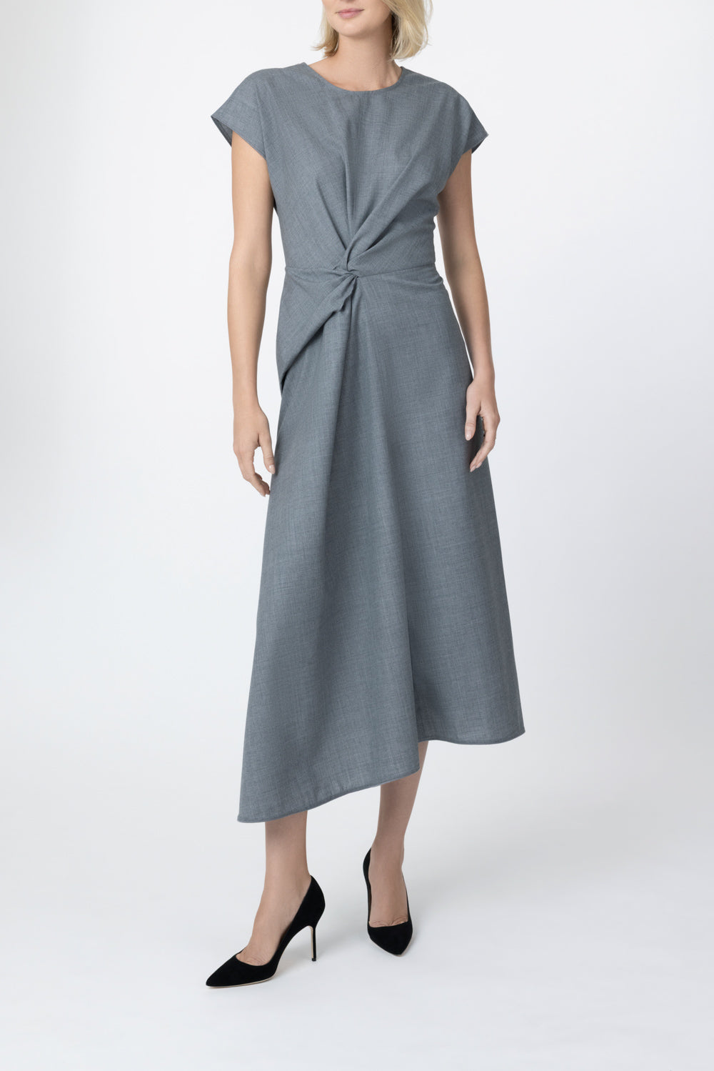 Aria Midi Dress - Light Grey-GREY-4-CLOTHINGDRESSCASUAL-VICTORIA BECKHAM