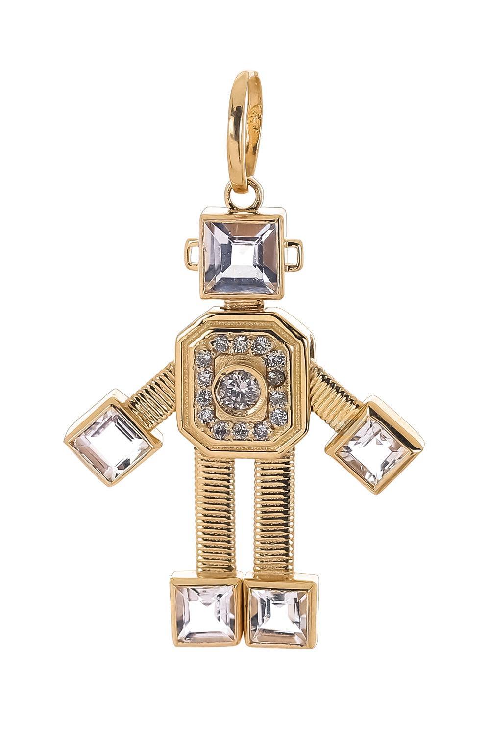 Sogno Heart Midi Robot Pendant-YELLOW GOLD-JEWELRYFINE JEWELPENDANT-VAN