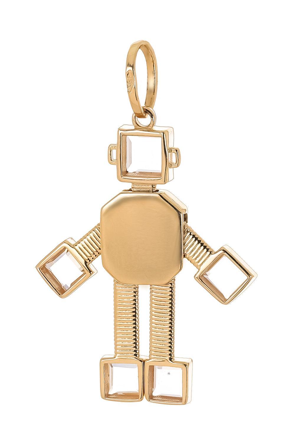 Sogno Heart Midi Robot Pendant-YELLOW GOLD-JEWELRYFINE JEWELPENDANT-VAN