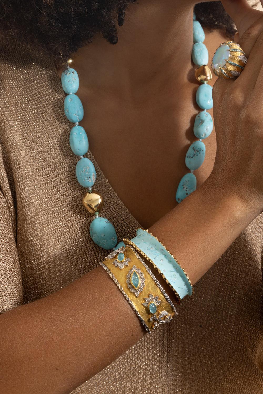 Diamond Blue Frost Bracelet-YELLOW GOLD-S-JEWELRYFINE JEWELBRACELET O-VICTOR VELYAN