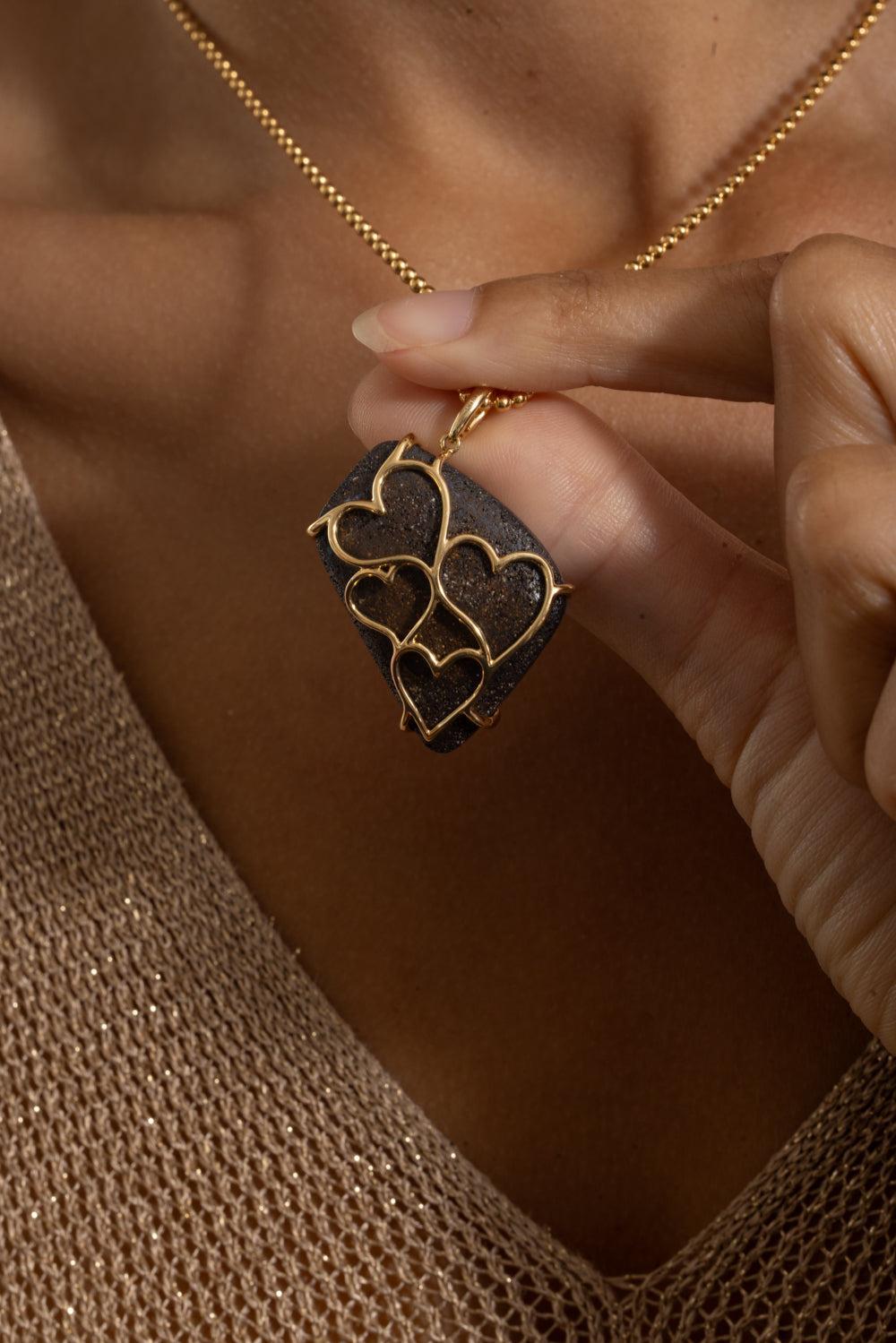 Australian Opal Boulder Pendant Necklace-YELLOW GOLD-18-JEWELRYFINE JEWELNECKLACE O-LISA NIK