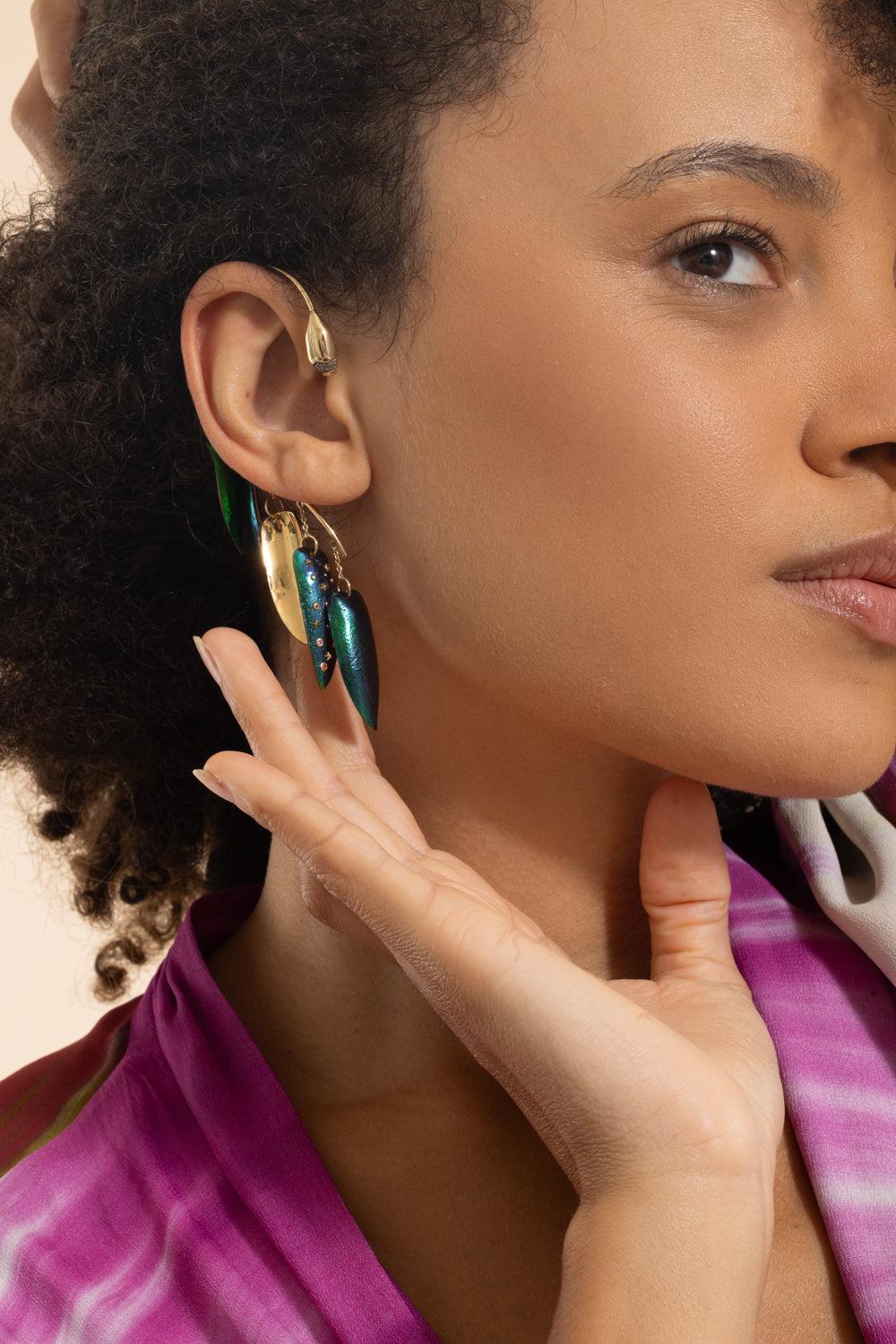 Scarab Earcuff-YELLOW GOLD-JEWELRYFINE JEWELEARRING-BIBI VAN DER VELDEN