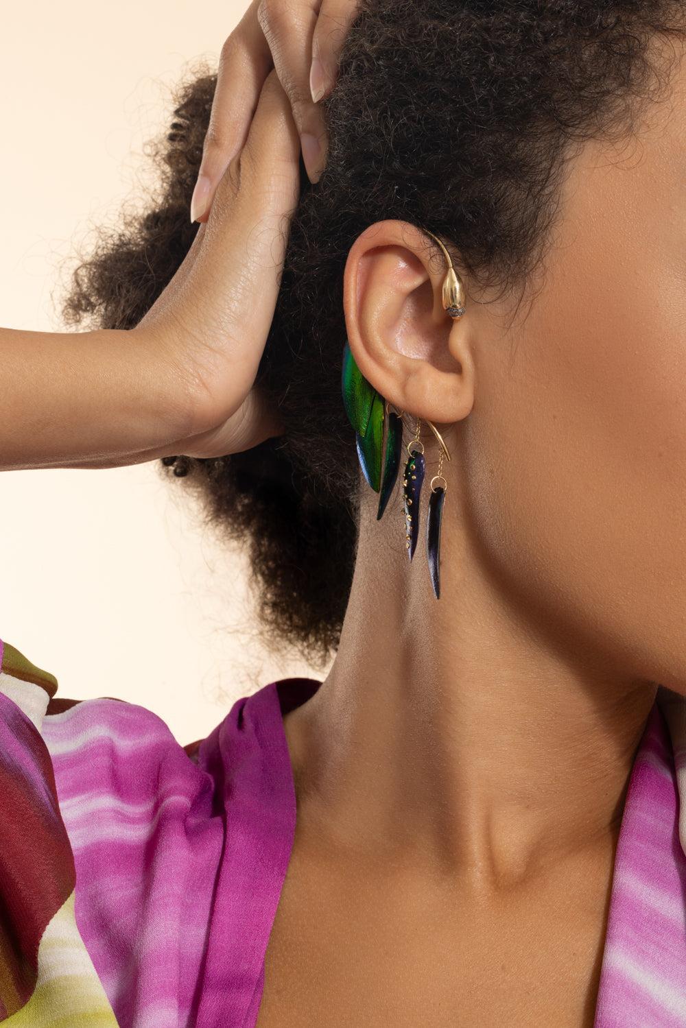 Scarab Earcuff-YELLOW GOLD-JEWELRYFINE JEWELEARRING-BIBI VAN DER VELDEN