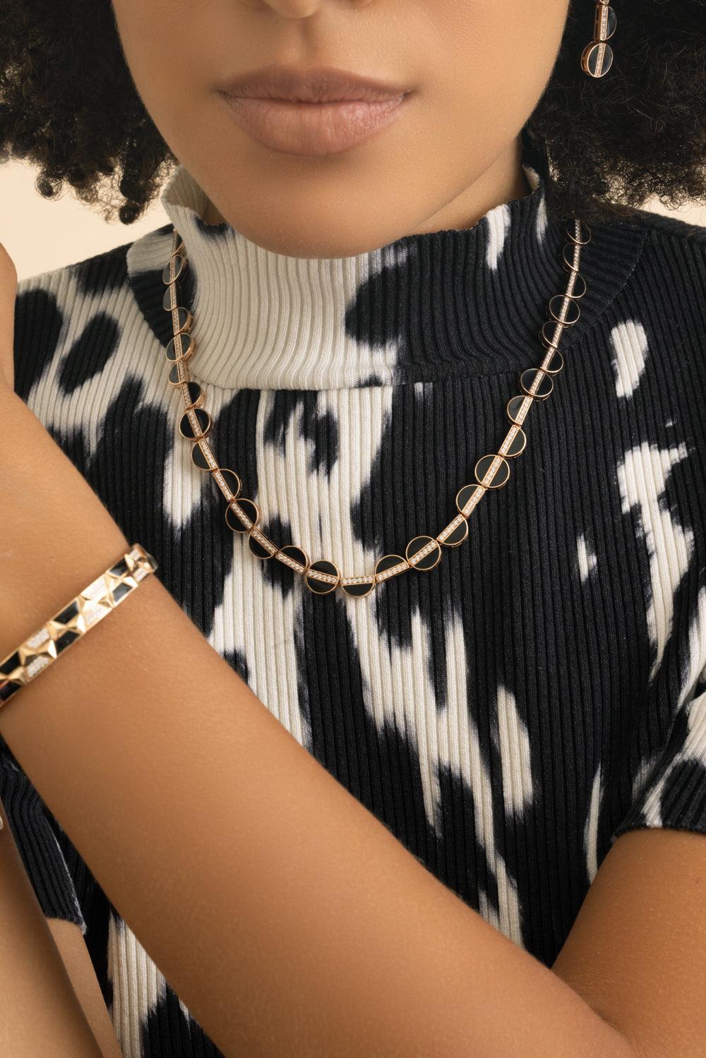 Diamond Enamel Elixer Necklace-ROSE GOLD-JEWELRYFINE JEWELNECKLACE O-ALESSA JEWELRY