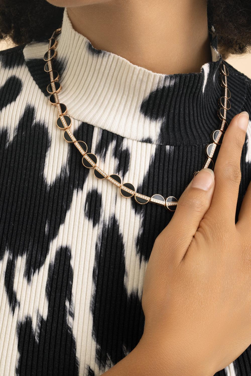 Diamond Enamel Elixer Necklace-ROSE GOLD-JEWELRYFINE JEWELNECKLACE O-ALESSA JEWELRY