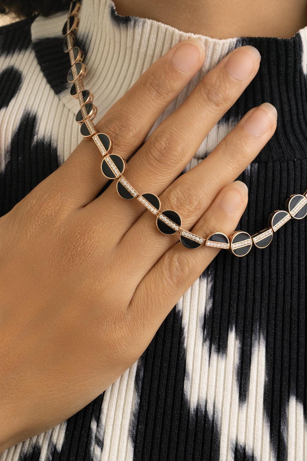 Diamond Enamel Elixer Necklace-ROSE GOLD-JEWELRYFINE JEWELNECKLACE O-ALESSA JEWELRY