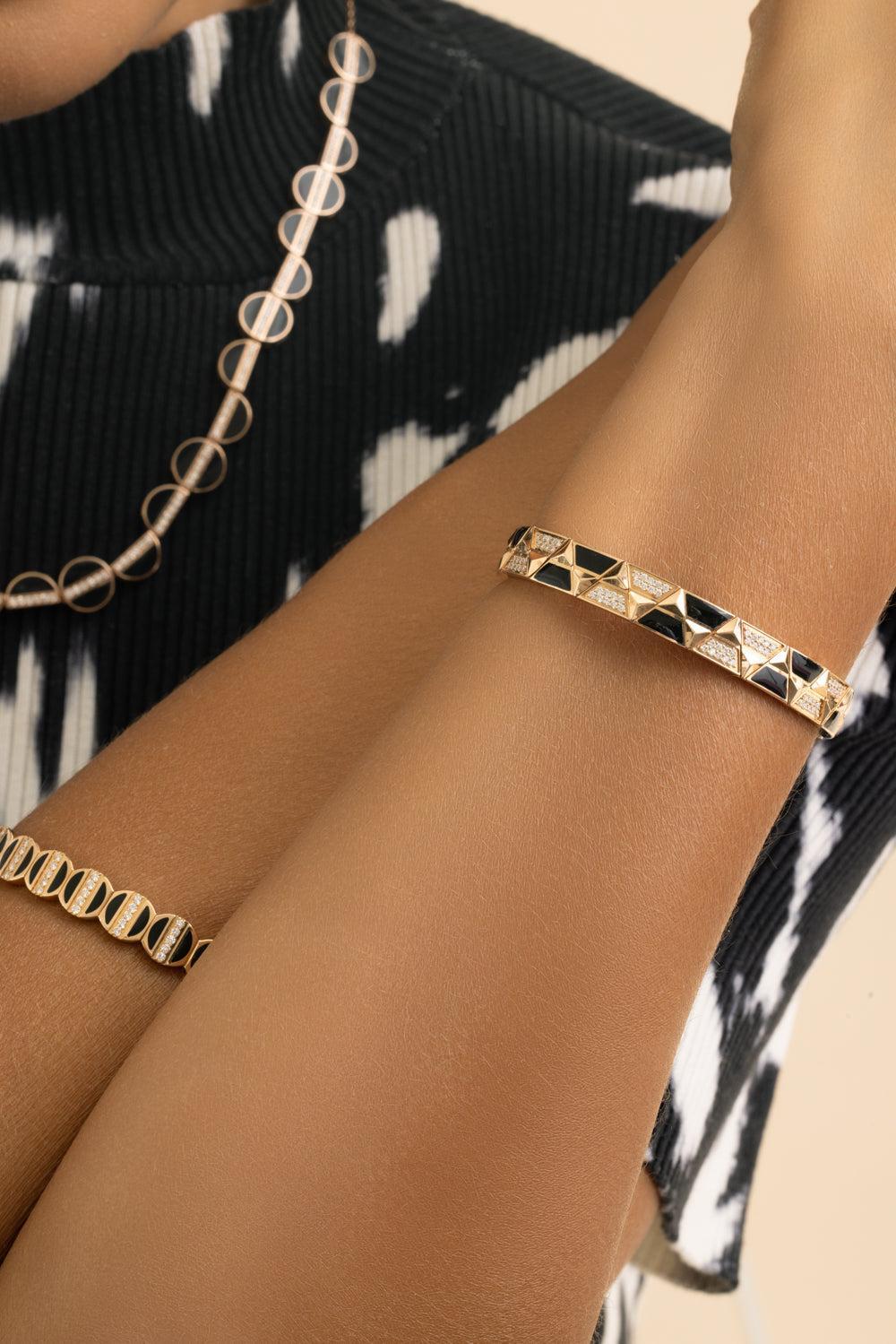 Diamond Enamel Elixer Bracelet-ROSE GOLD-JEWELRYFINE JEWELBRACELET O-ALESSA JEWELRY