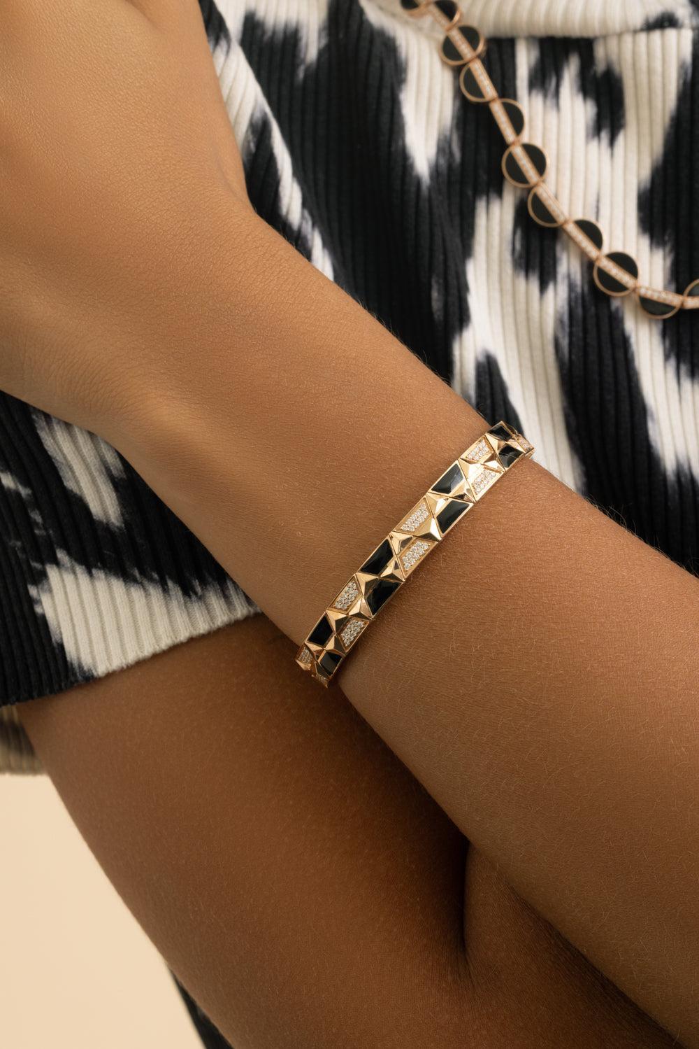 Diamond Enamel Elixer Bracelet-ROSE GOLD-JEWELRYFINE JEWELBRACELET O-ALESSA JEWELRY