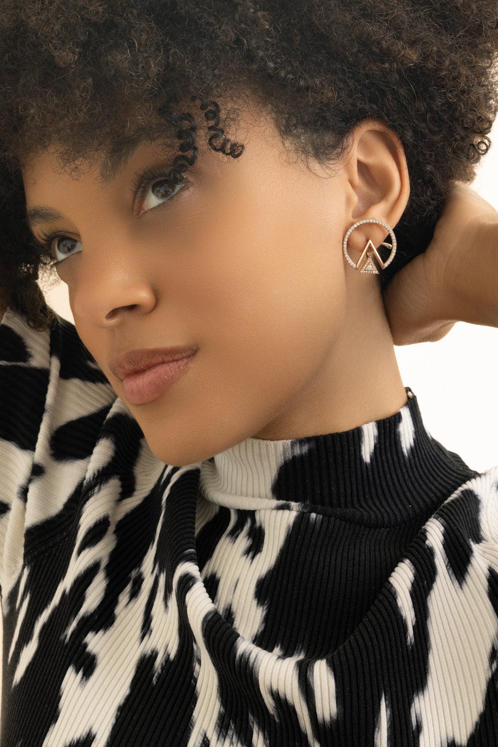 Duality Triangle Earrings-ROSE GOLD-JEWELRYFINE JEWELEARRING-ALESSA JEWELRY