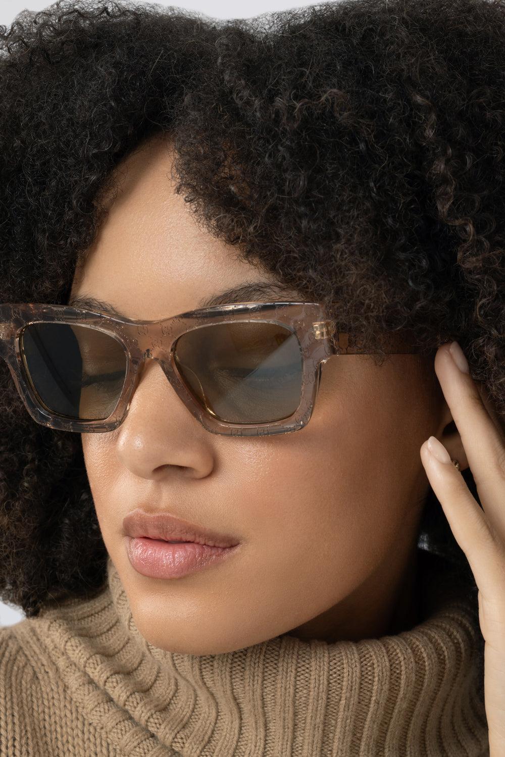Square Cat Eye Sunglasses-BROWN-ACCESSORIESUNGLASSES-GUCCI