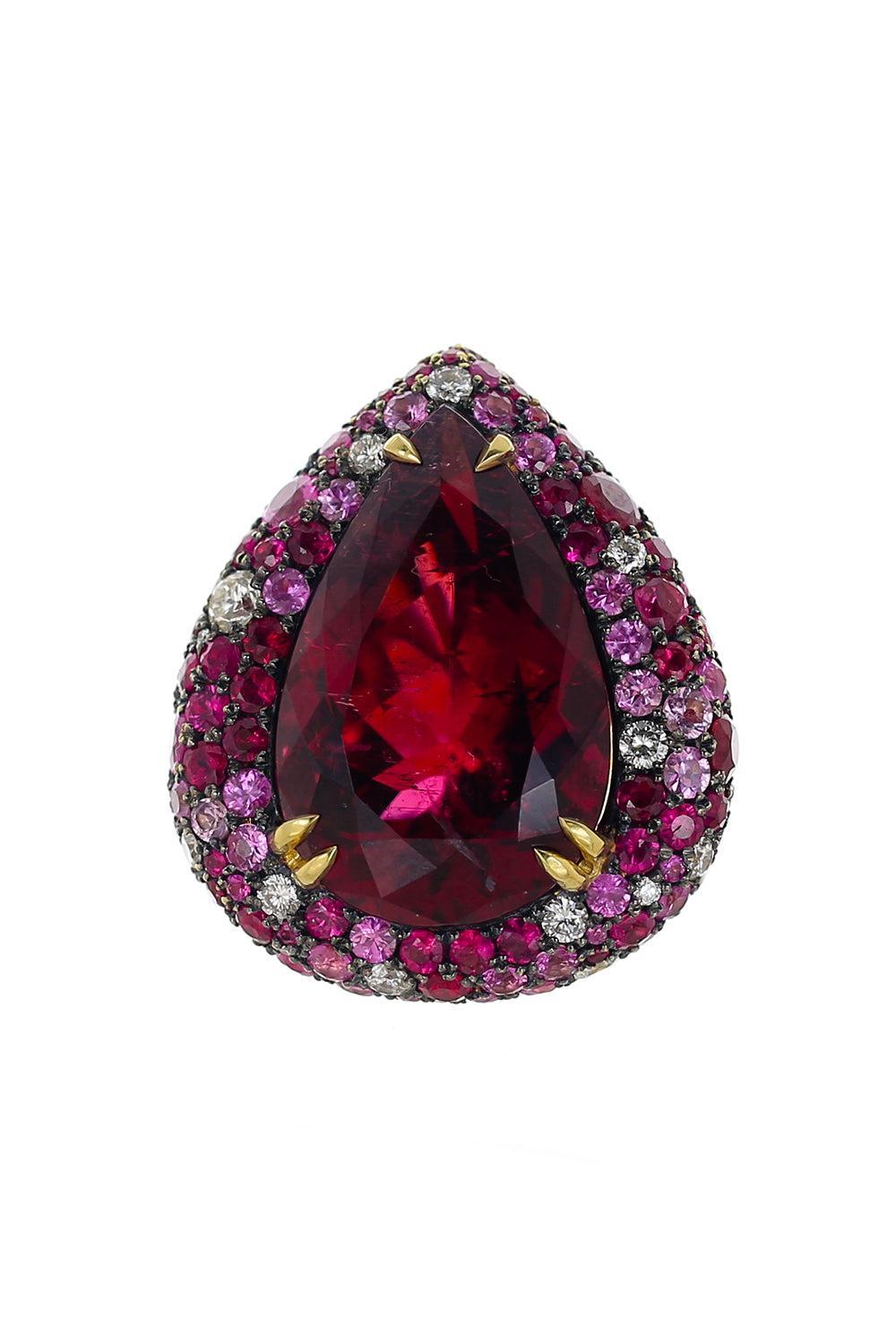 Rubellite Ruby Diamond Ring-YELLOW GOLD-7.25-JEWELRYFINE JEWELRING-JARED LEHR