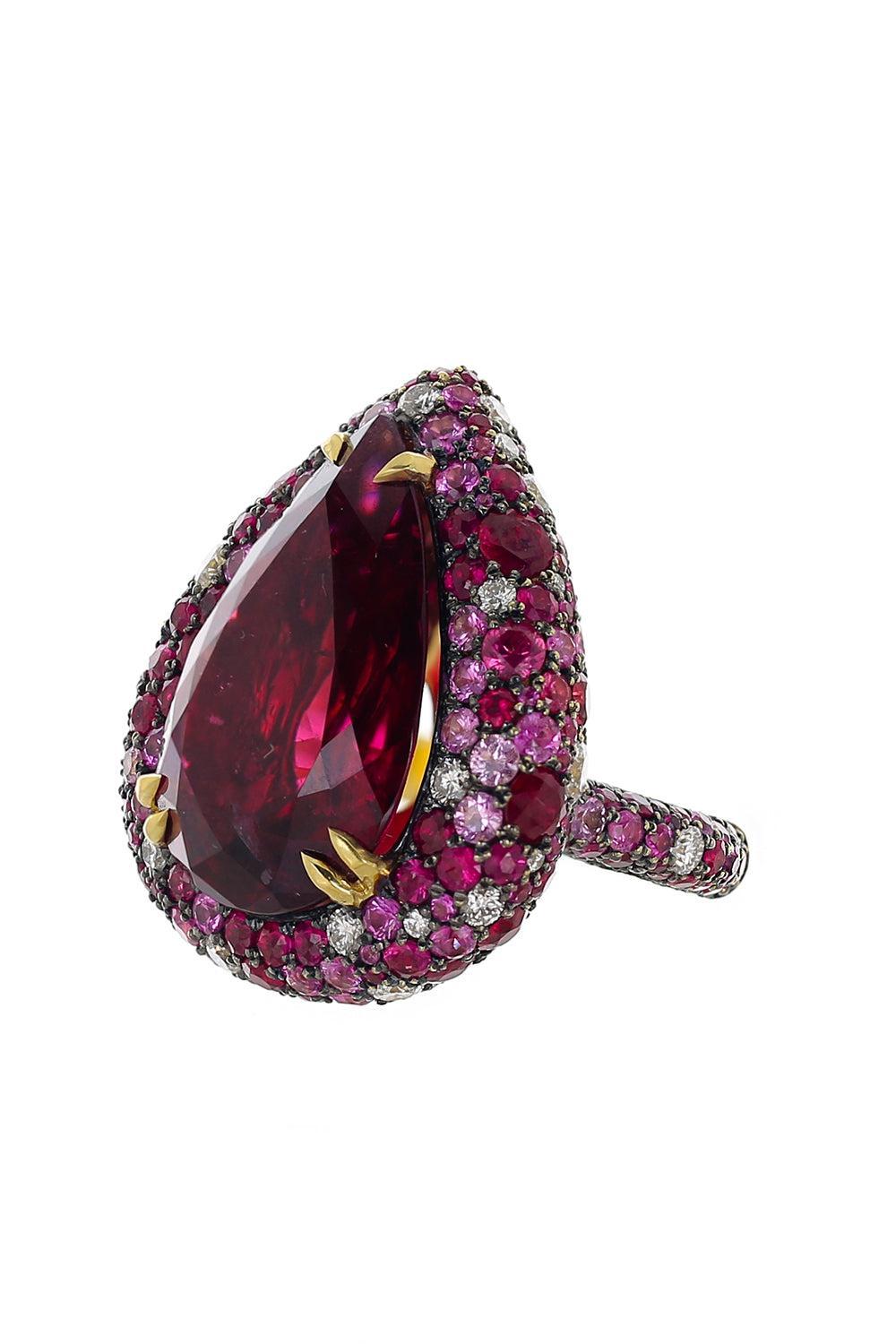 Rubellite Ruby Diamond Ring-YELLOW GOLD-7.25-JEWELRYFINE JEWELRING-JARED LEHR