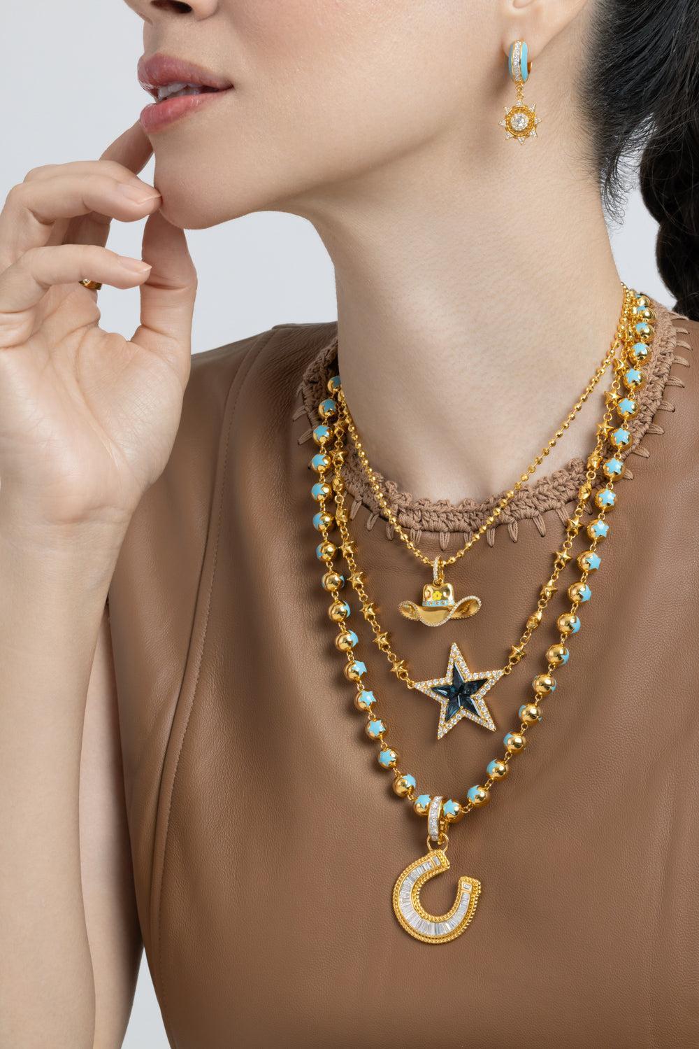 Disco Ball Chain Necklace-YELLOW GOLD-18-JEWELRYFINE JEWELNECKLACE O-BUDDHA MAMA