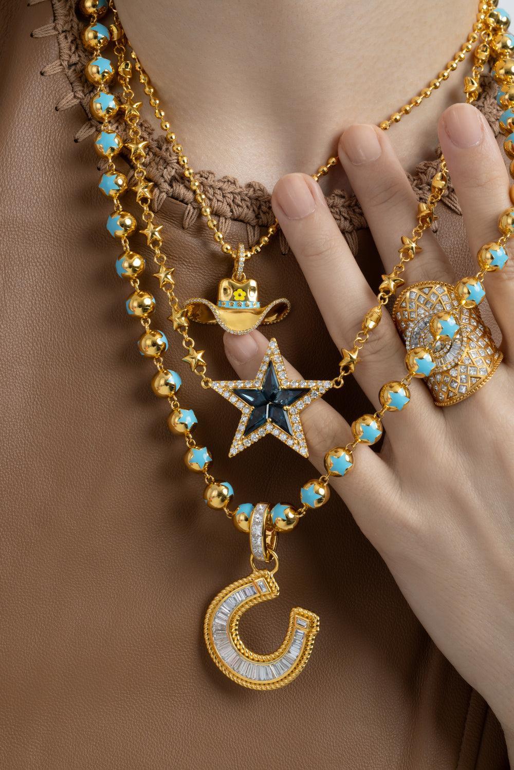 Disco Ball Chain Necklace-YELLOW GOLD-18-JEWELRYFINE JEWELNECKLACE O-BUDDHA MAMA
