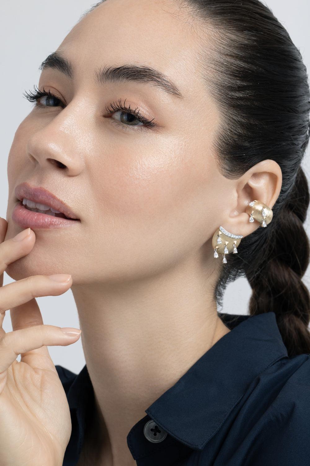 Diamond Dune Pampille Earring-YELLOW GOLD-JEWELRYFINE JEWELEARRING-RAINBOW K