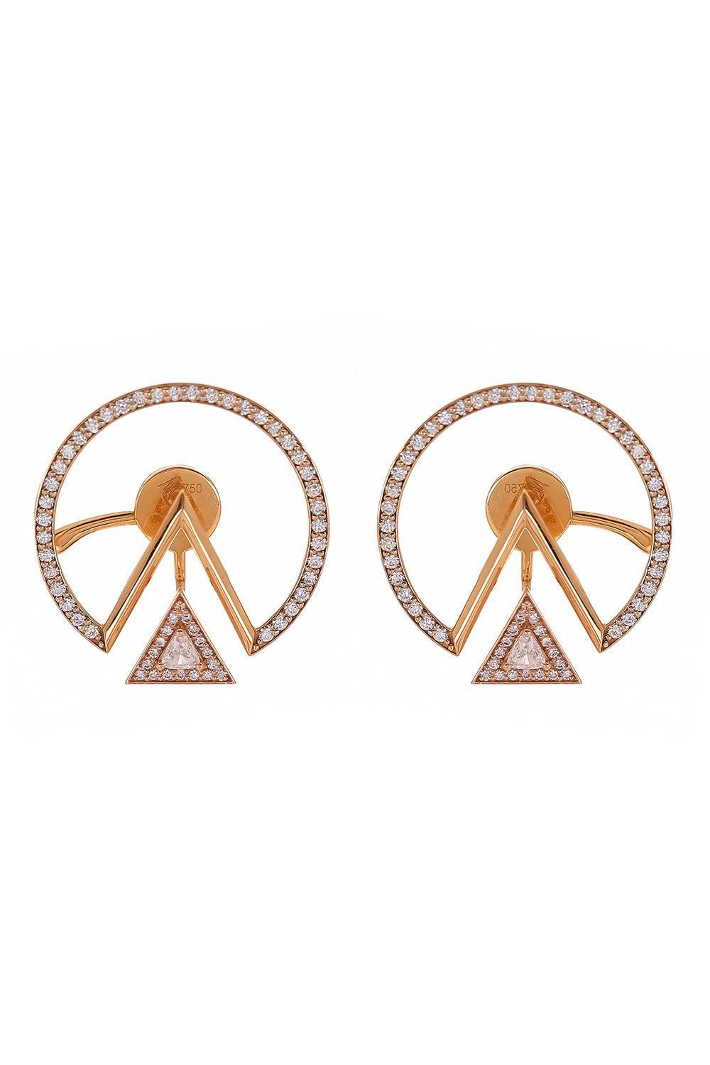 Duality Triangle Earrings-ROSE GOLD-JEWELRYFINE JEWELEARRING-ALESSA JEWELRY