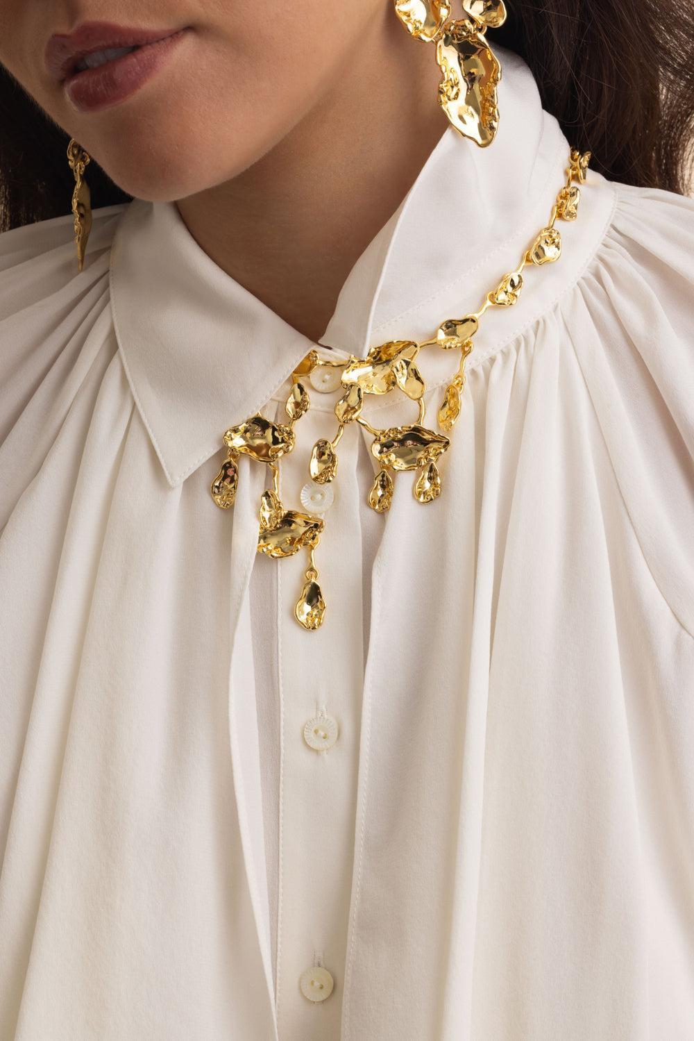 Brut Mosaic Cascade Necklace-YELLOW-JEWELRYBOUTIQUENECKLACE O-ALEXIS BITTAR