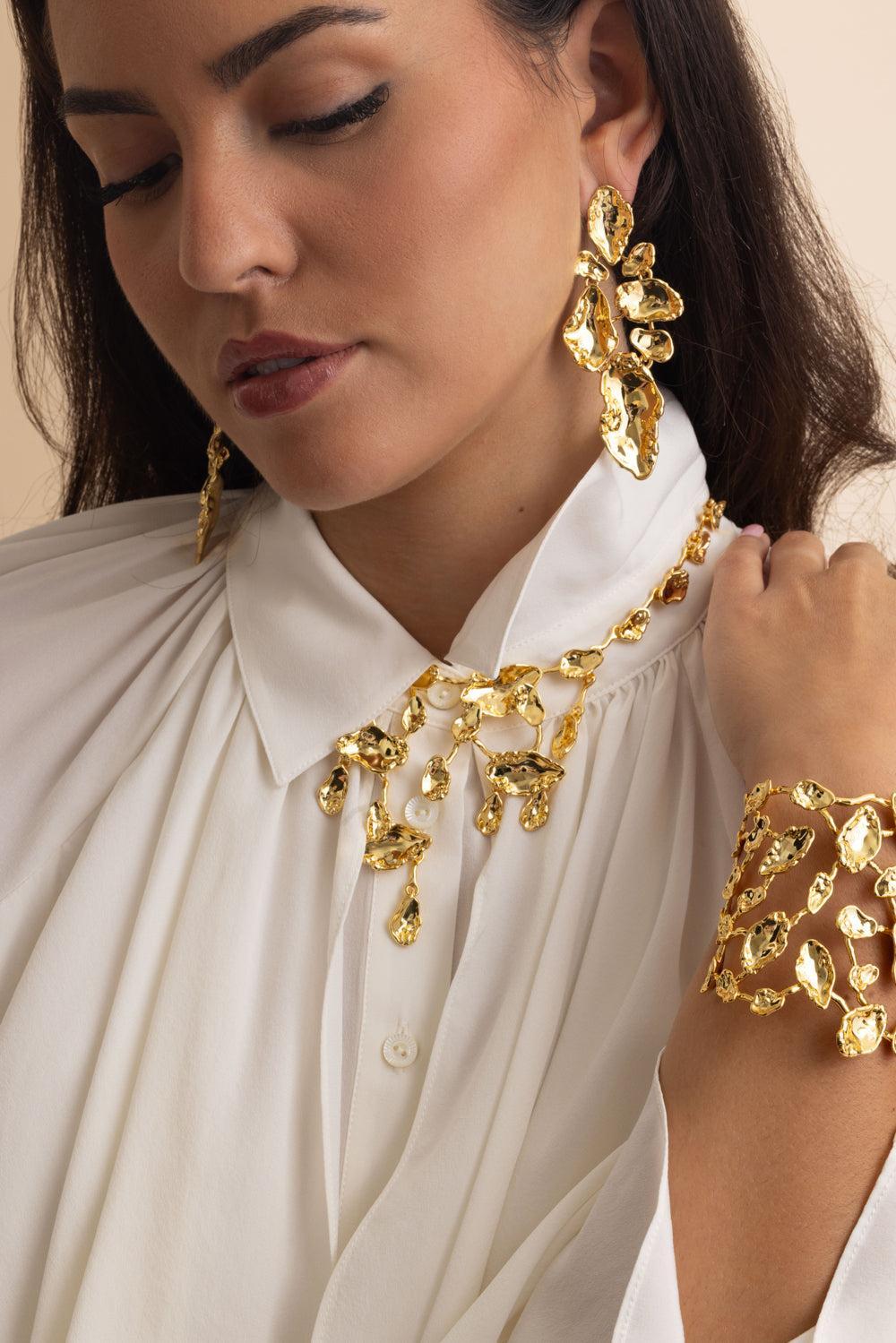 Brut Mosaic Cascade Necklace-YELLOW-JEWELRYBOUTIQUENECKLACE O-ALEXIS BITTAR