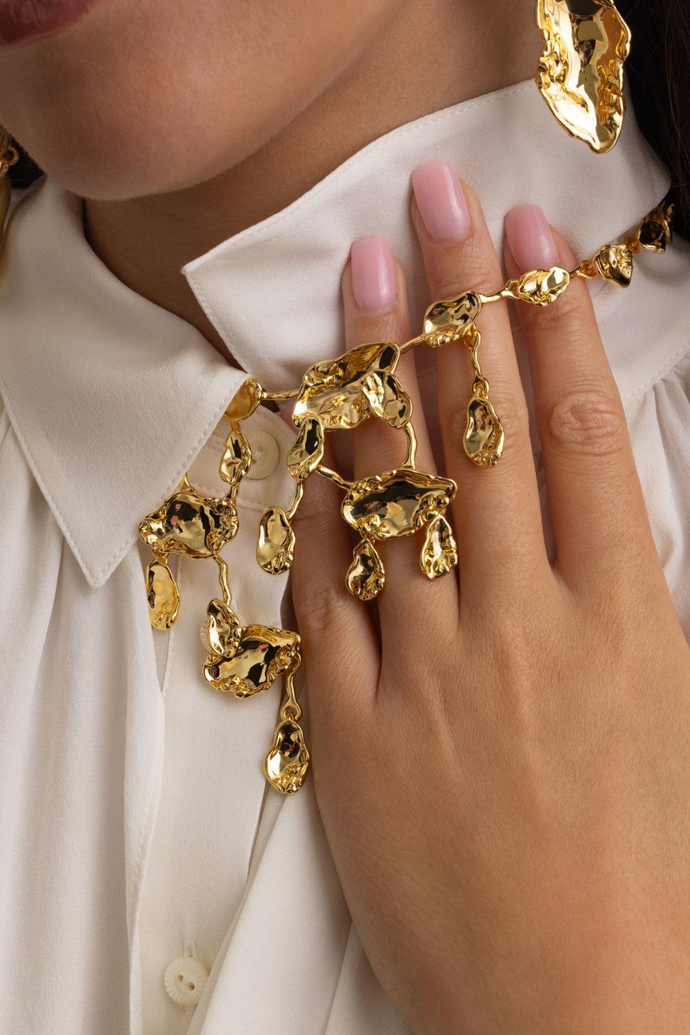 Brut Mosaic Cascade Necklace-YELLOW-JEWELRYBOUTIQUENECKLACE O-ALEXIS BITTAR