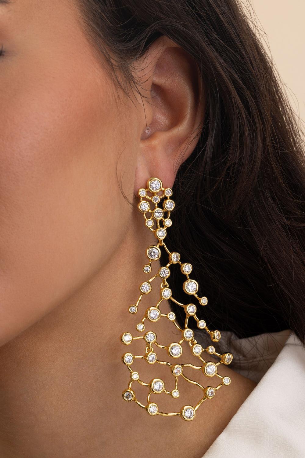 Crystal Large Solanales Fringe Chandelier Earrings-YELLOW-JEWELRYBOUTIQUEEARRING-ALEXIS BITTAR