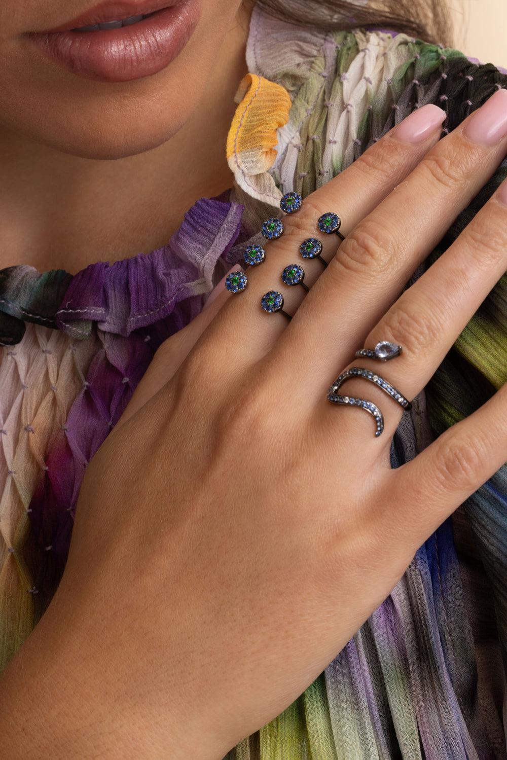 Blue Sapphire Open Aurore Ring-WHITE GOLD-6-JEWELRYFINE JEWELRING-STEFERE