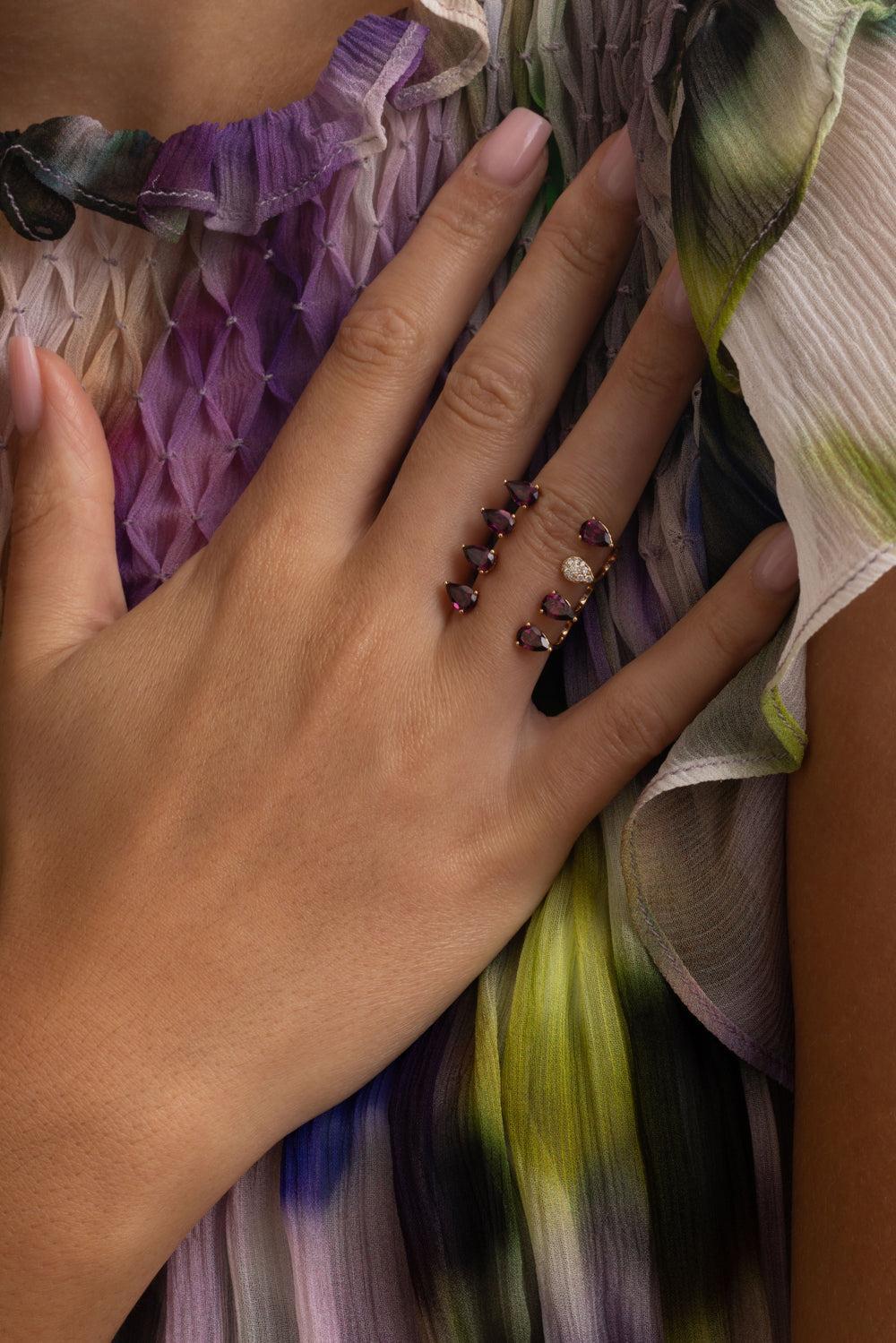 Rhodolite Garnet Aurore Ring-ROSE GOLD-7-JEWELRYFINE JEWELRING-STEFERE