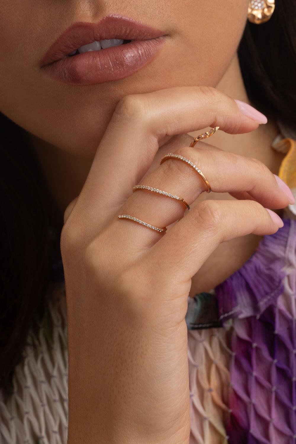 Pink Sapphire Butterfly Spiral Ring-ROSE GOLD-6.5-JEWELRYFINE JEWELRING-STEFERE