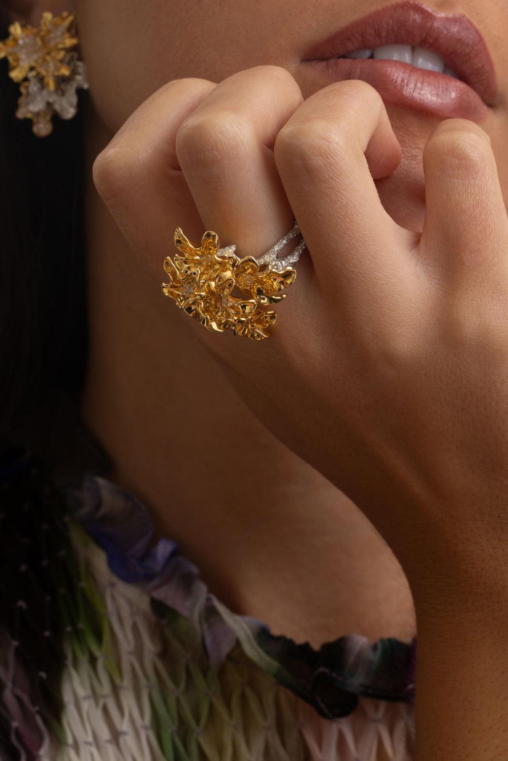 Diamond Feuille Chantal Ring-WHITE GOLD-7-JEWELRYFINE JEWELRING-NEHA DANI