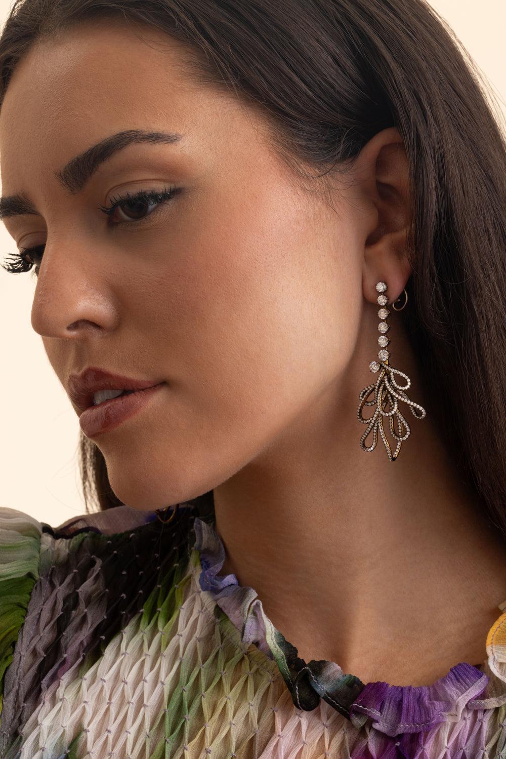 Round Diamond Etereo Zuri Earrings-TITANIUM-JEWELRYFINE JEWELEARRING-NEHA DANI