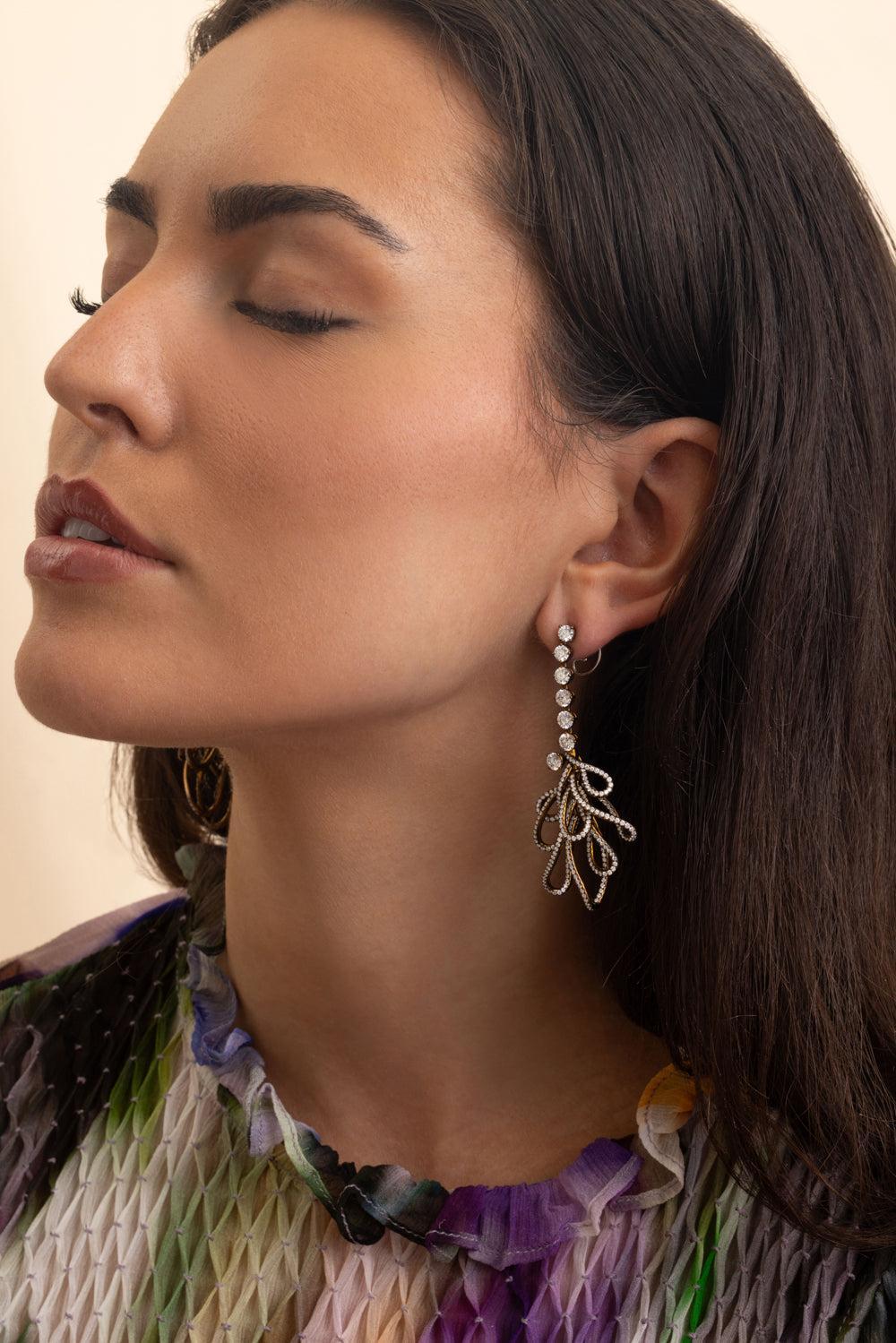 Round Diamond Etereo Zuri Earrings-TITANIUM-JEWELRYFINE JEWELEARRING-NEHA DANI