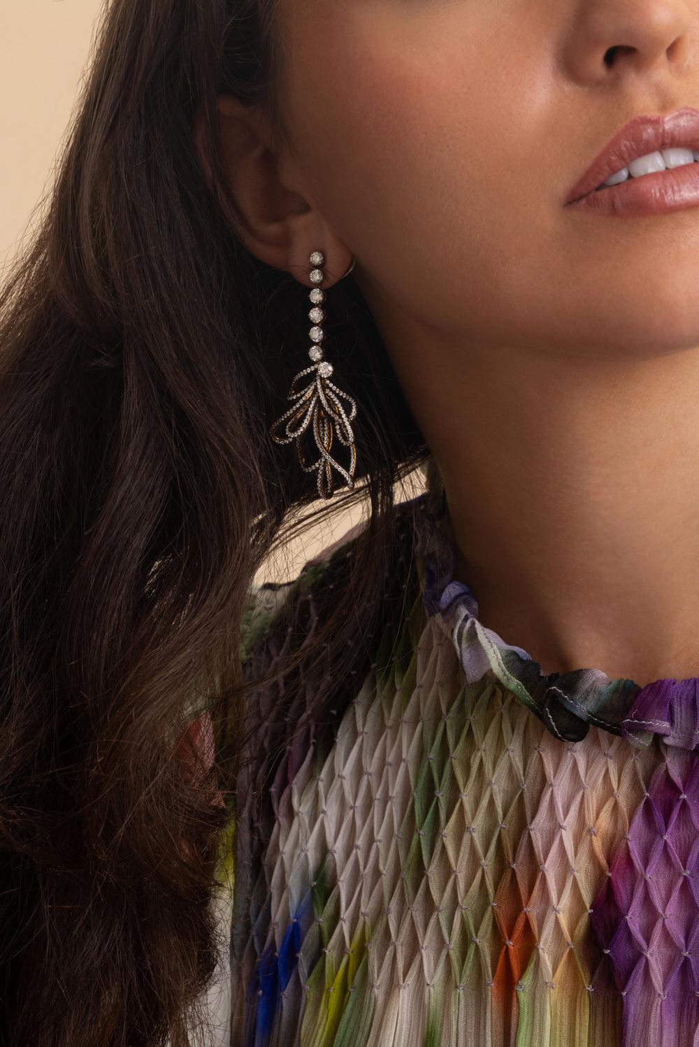 Round Diamond Etereo Zuri Earrings-TITANIUM-JEWELRYFINE JEWELEARRING-NEHA DANI