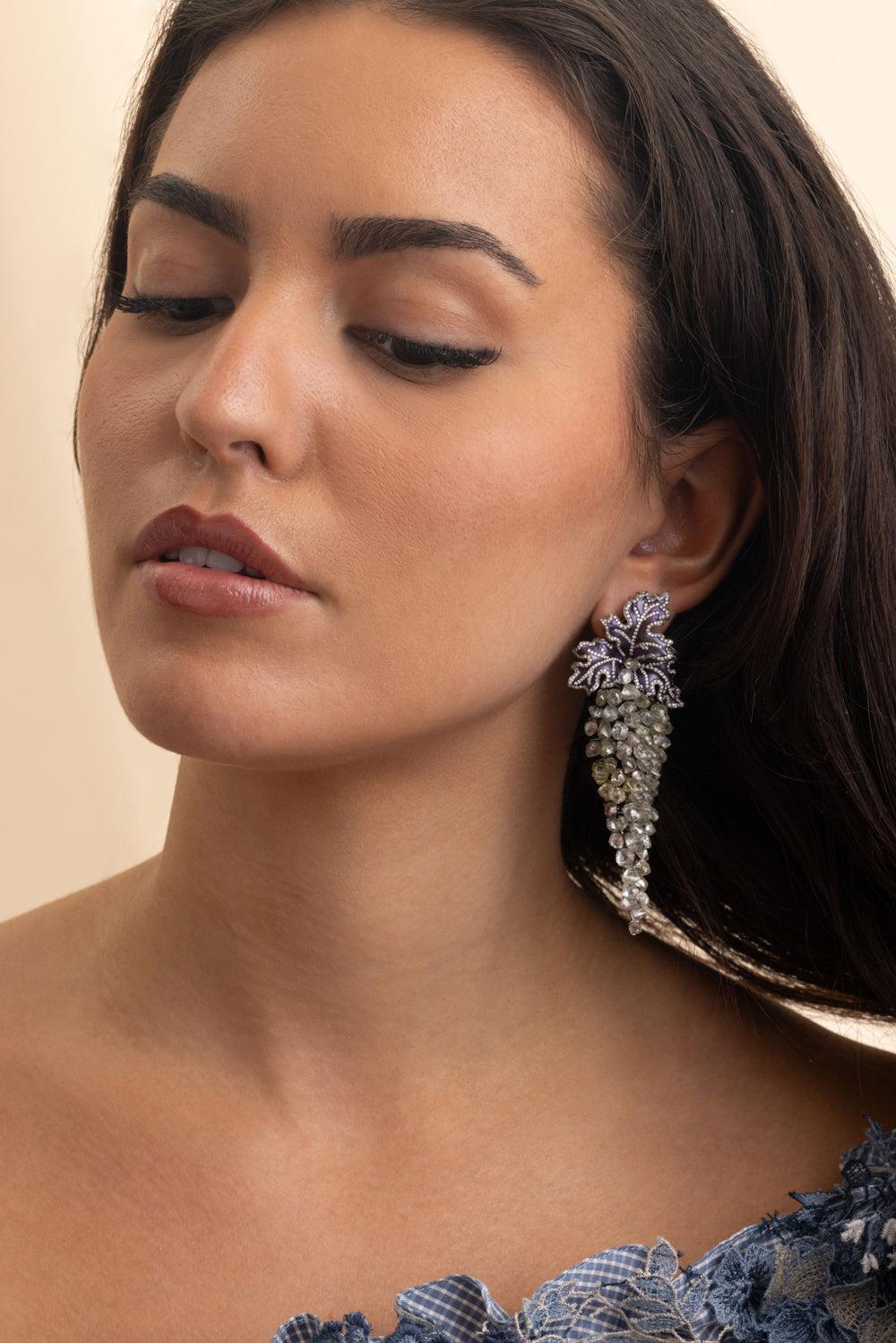 Diamond Elemento Earrings-TITANIUM-JEWELRYFINE JEWELEARRING-SABOO FINE JEWELS