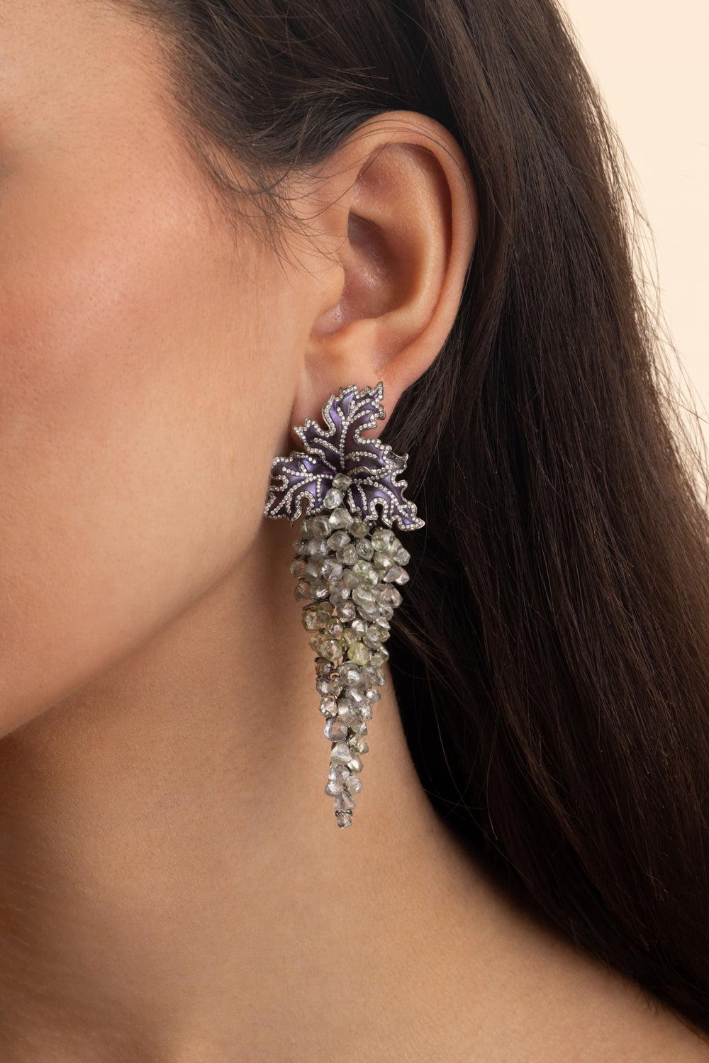 Diamond Elemento Earrings-TITANIUM-JEWELRYFINE JEWELEARRING-SABOO FINE JEWELS