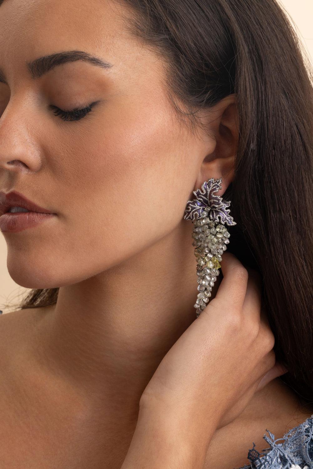Diamond Elemento Earrings-TITANIUM-JEWELRYFINE JEWELEARRING-SABOO FINE JEWELS