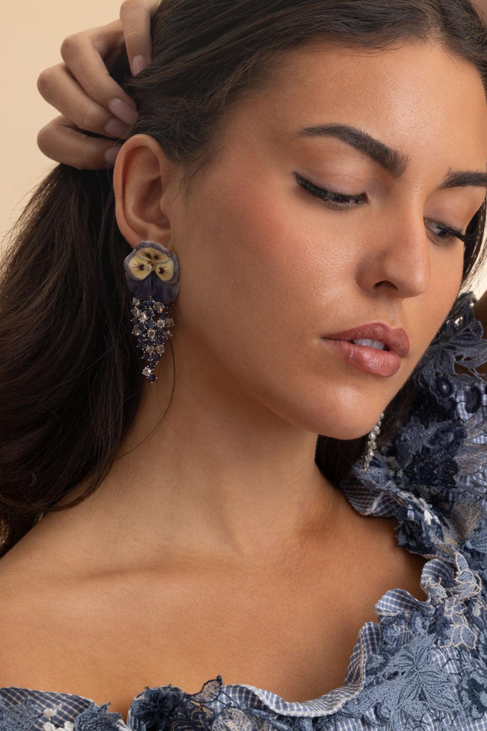 Flower Branch Elemento Earrings-YELLOW GOLD-JEWELRYFINE JEWELEARRING-SABOO FINE JEWELS
