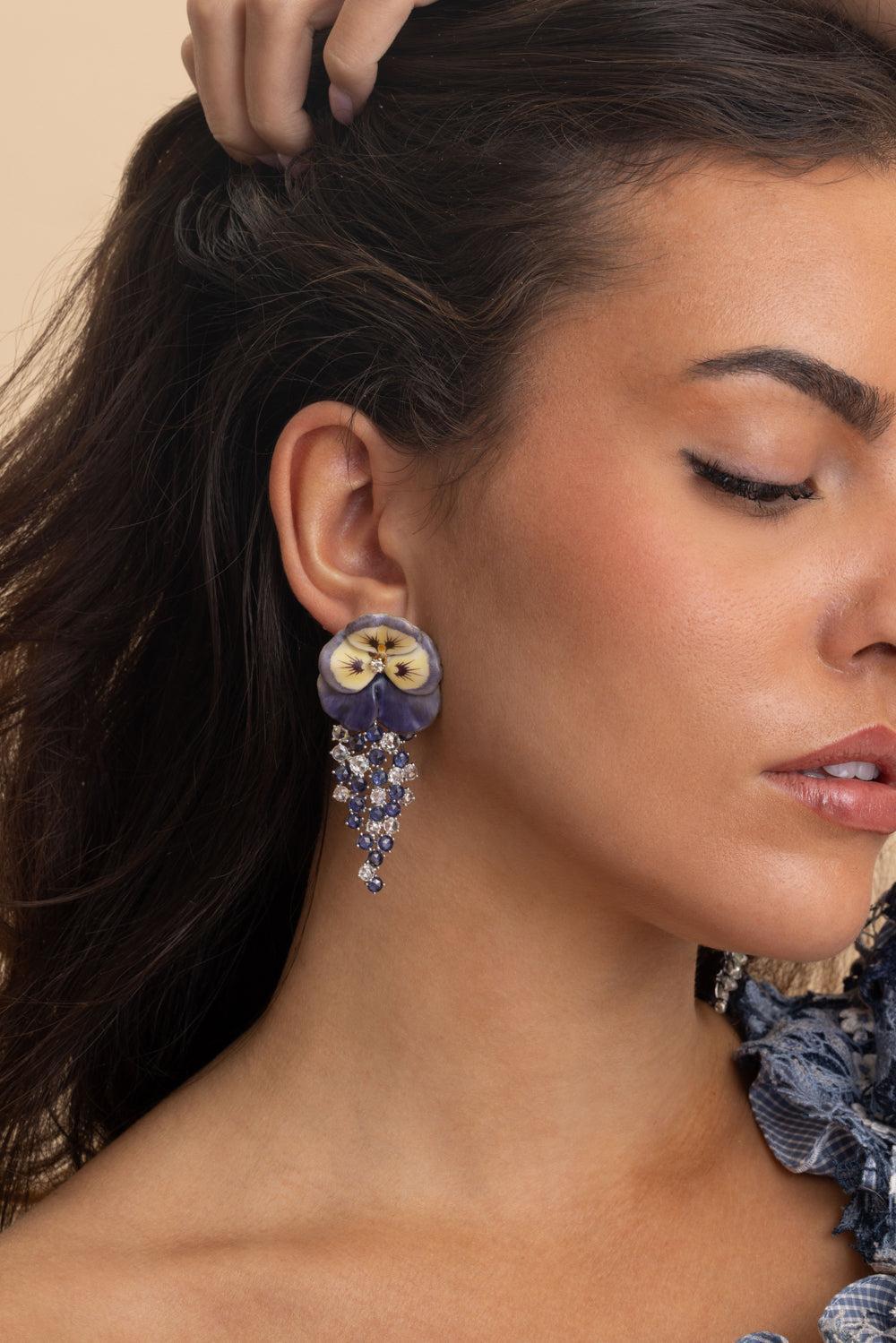 Flower Branch Elemento Earrings-YELLOW GOLD-JEWELRYFINE JEWELEARRING-SABOO FINE JEWELS