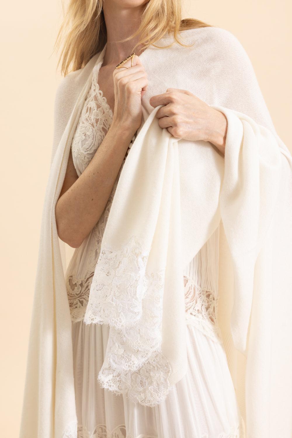Embroidered Poncho - White Alyssum-WHTALYSS-O/S-CLOTHINGTOPPONCHO-ERMANNO SCERVINO