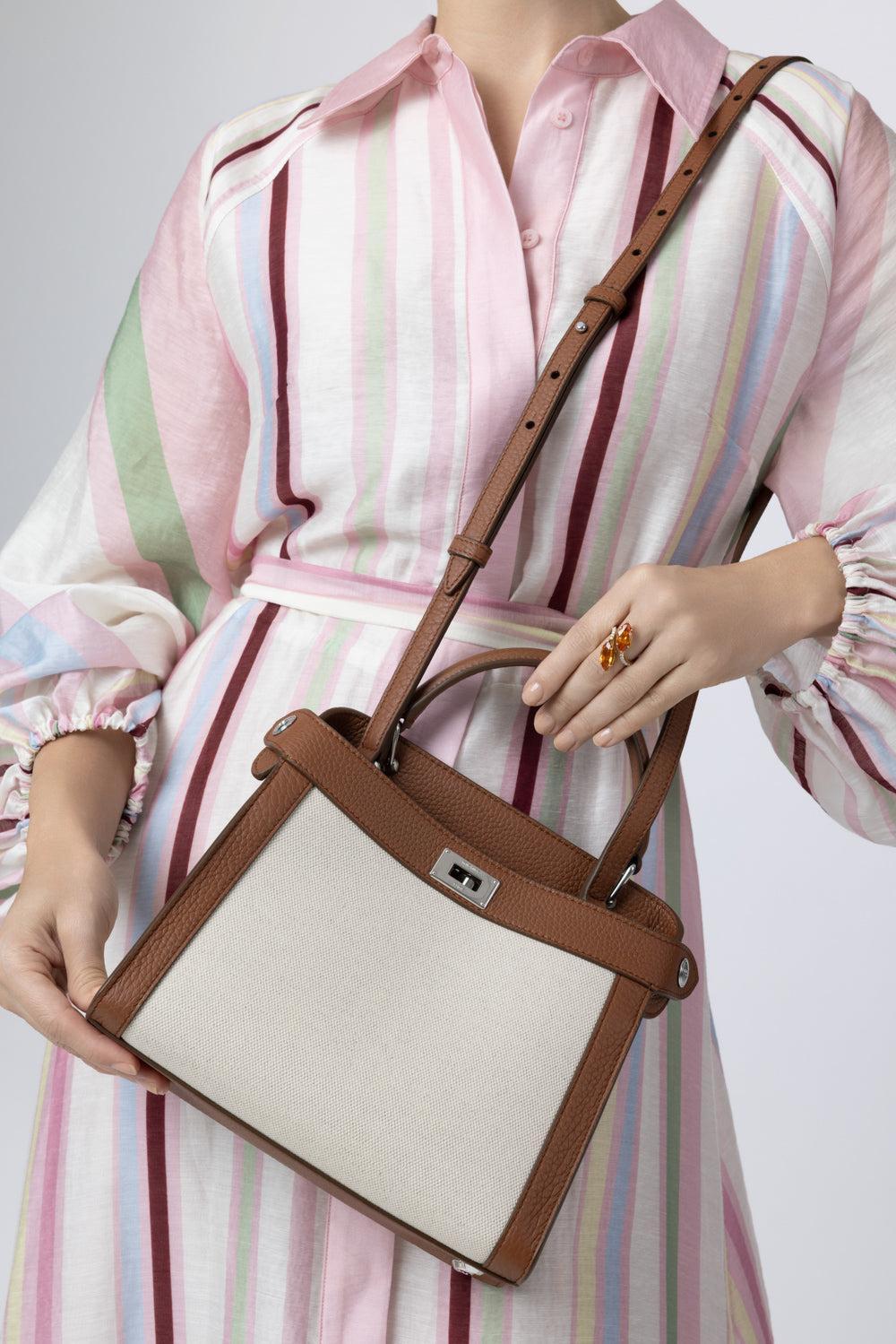  Lutece Canvas Mini Bag - Brown-BROWN-HANDBAGTOP HANDLE-MICHINO 