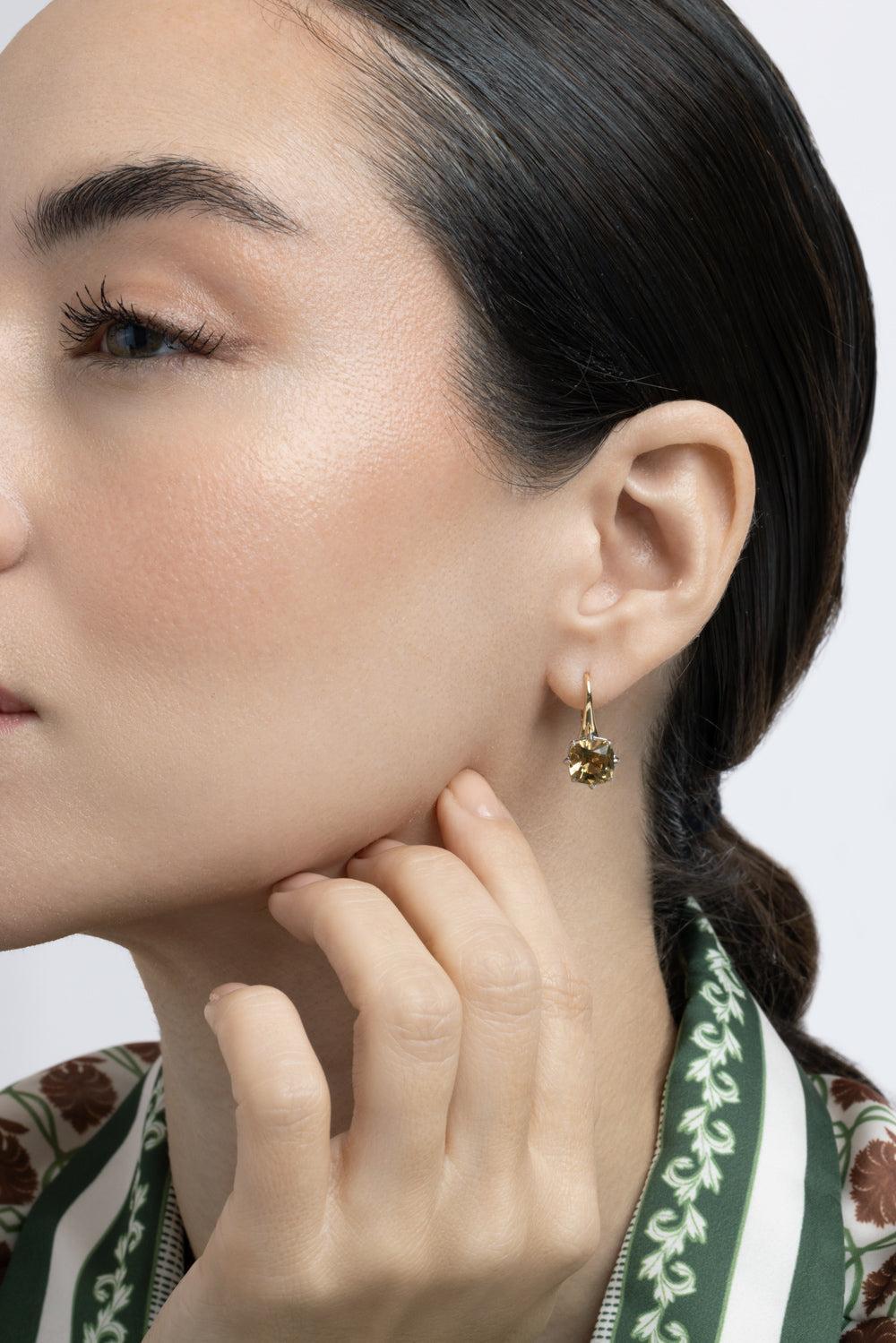  Citrine Two Tone Polaris Earrings-YELLOW GOLD-JEWELRYFINE JEWELEARRING-MONICA RICH KOSANN 
