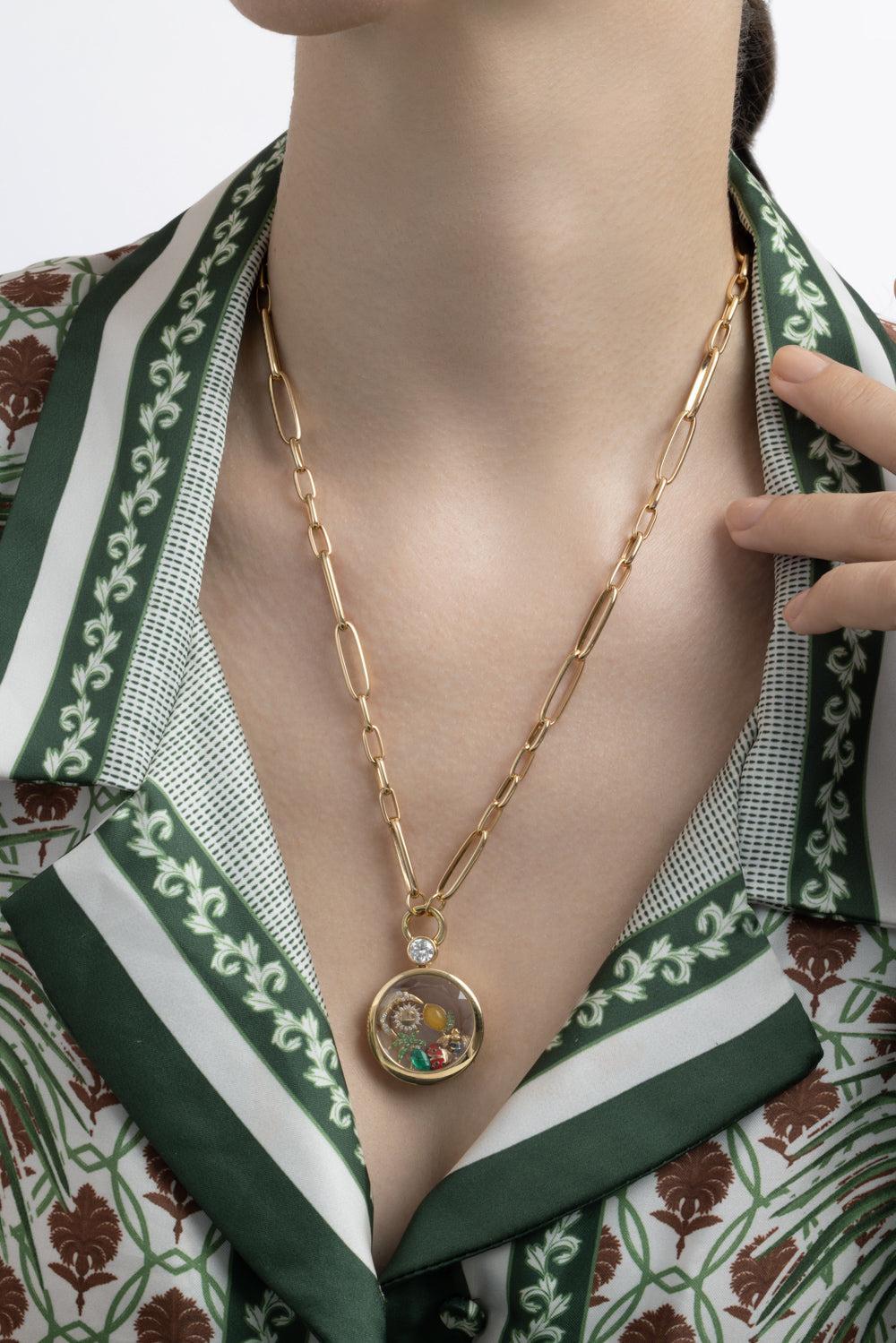  Diamond Solitaire Round Locket Renga Necklace-YELLOW GOLD-20-JEWELRYFINE JEWELNECKLACE O-LOQUET 