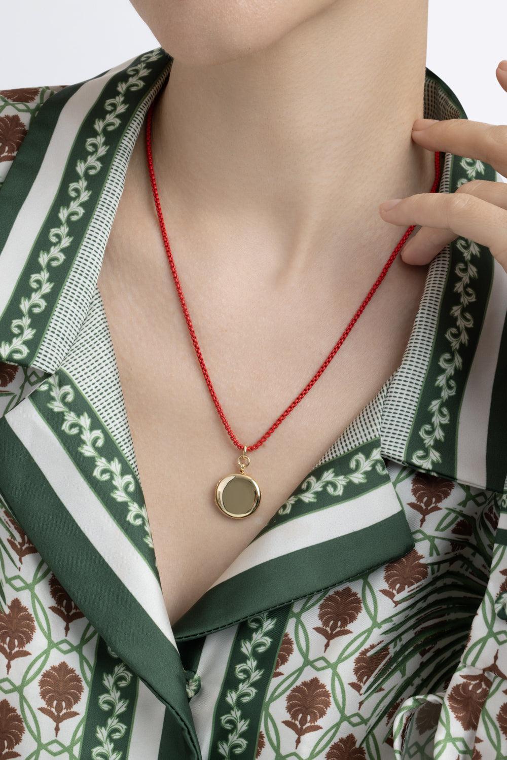 Red Slim Quinn Locket Necklace-YELLOW GOLD-20-JEWELRYFINE JEWELNECKLACE O-MONICA RICH KOSANN