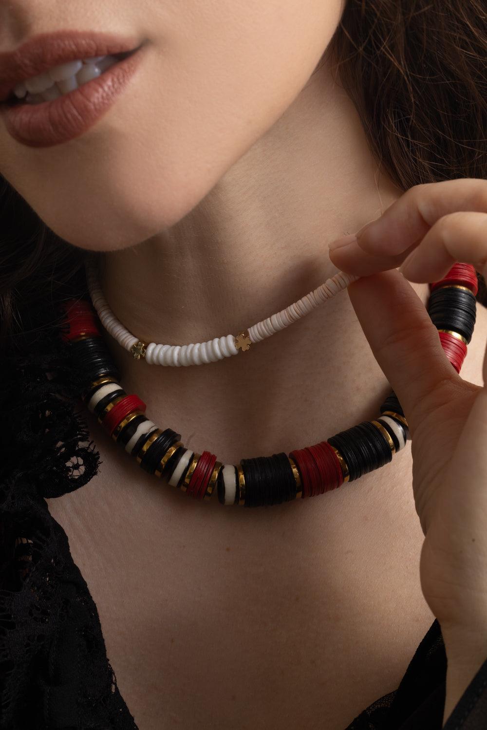 Blush Bianca Clovers Necklace-PNK/WHT-JEWELRYBOUTIQUENECKLACE O-HIJAS DE PUKA