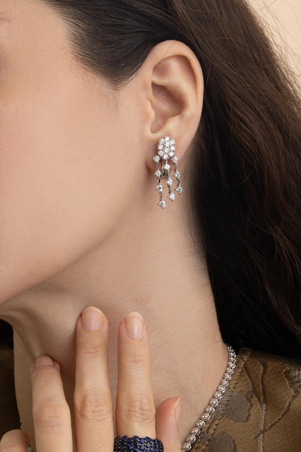 Diamond Chandelier Earrings-WHITE GOLD-JEWELRYFINE JEWELEARRING-ANDREOLI