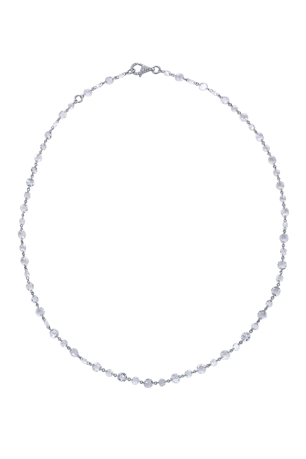 Diamond Luminescent Rose Necklace-WHITE GOLD-17-JEWELRYFINE JEWELNECKLACE O-SABOO FINE JEWELS