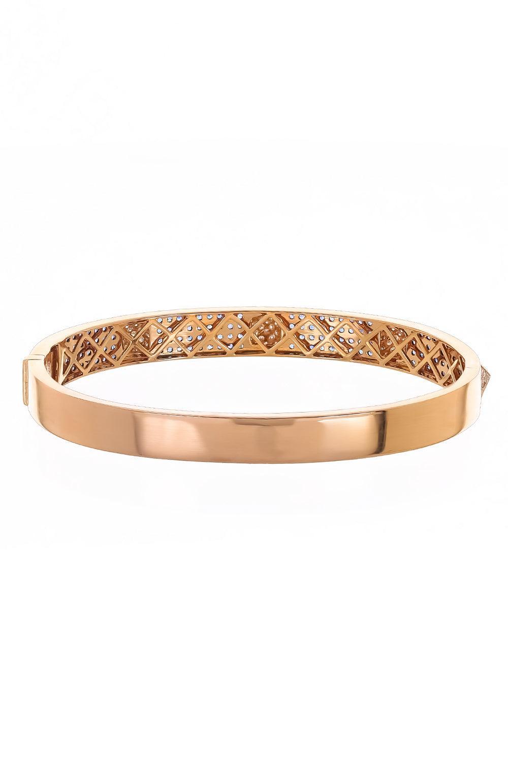 Blue Sapphire Diamond Spike Bangle Bracelet-ROSE GOLD-JEWELRYFINE JEWELBRACELET O-STEFERE