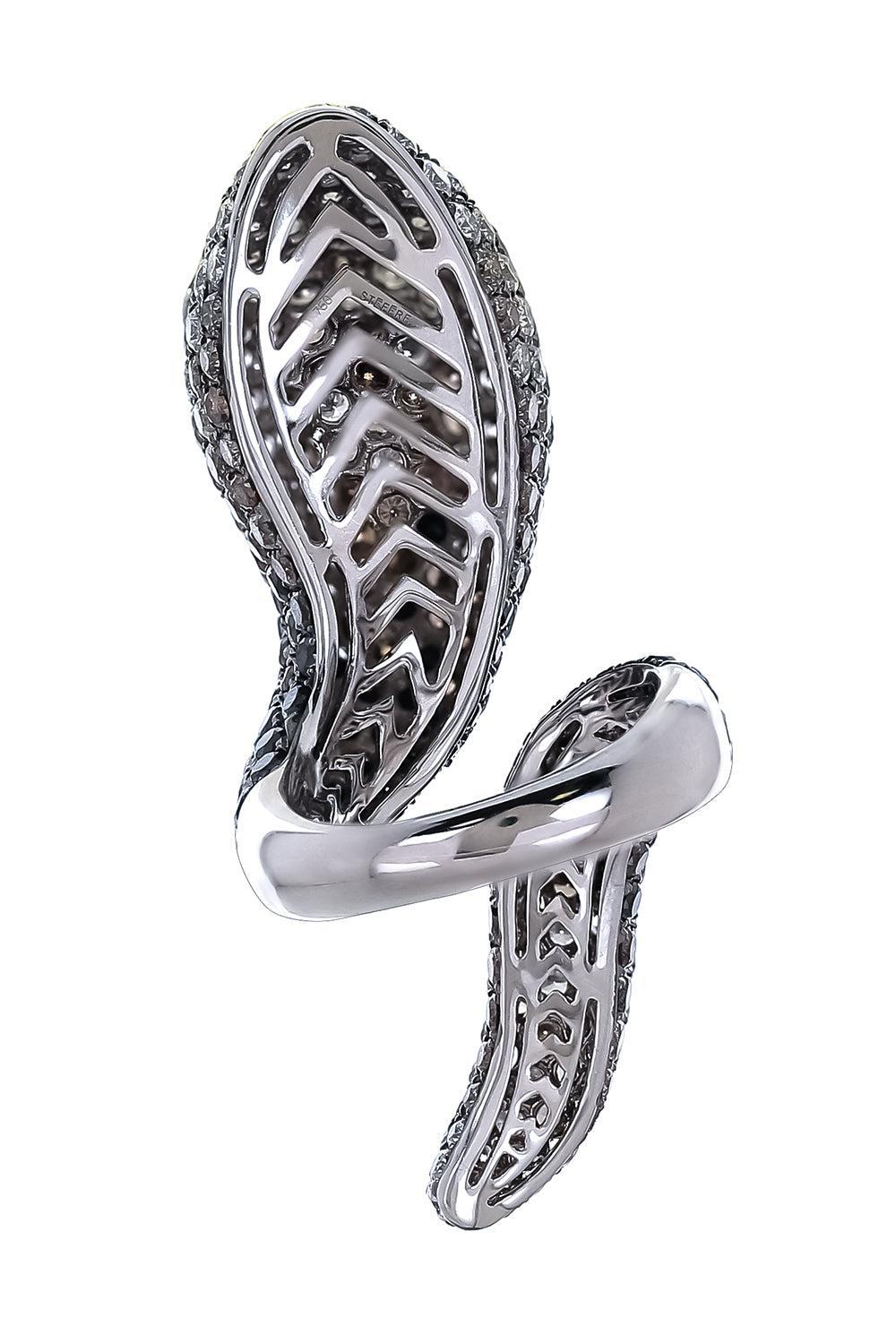 Multi Diamond Snake Ring-WHITE GOLD-7-JEWELRYFINE JEWELRING-STEFERE