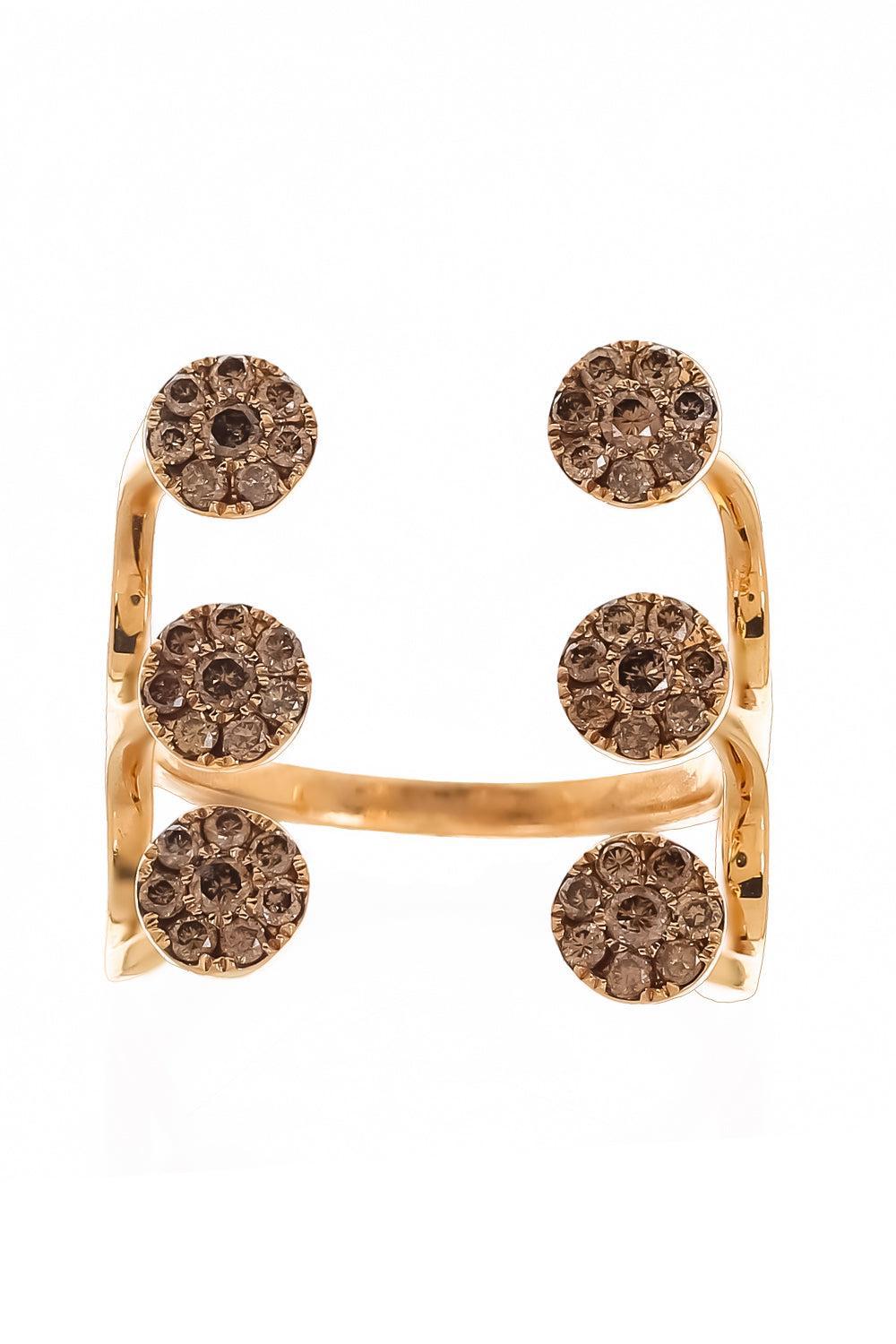 Brown Diamond Open Ring-ROSE GOLD-6-JEWELRYFINE JEWELRING-STEFERE